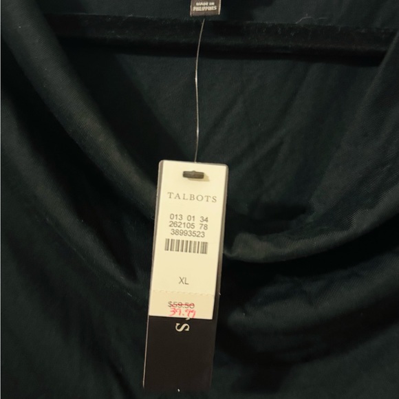 Talbots Elegant Black Drape Neck Blouse - Picture 3 of 5